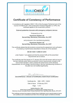 Buildcheck Certificate 201